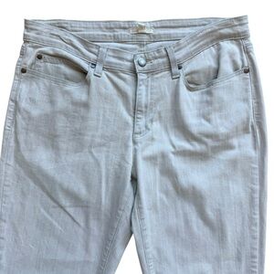 Eileen Fisher Jeans Womens Sz 12 Light Gray Stretch Straight Leg Organic Cotton